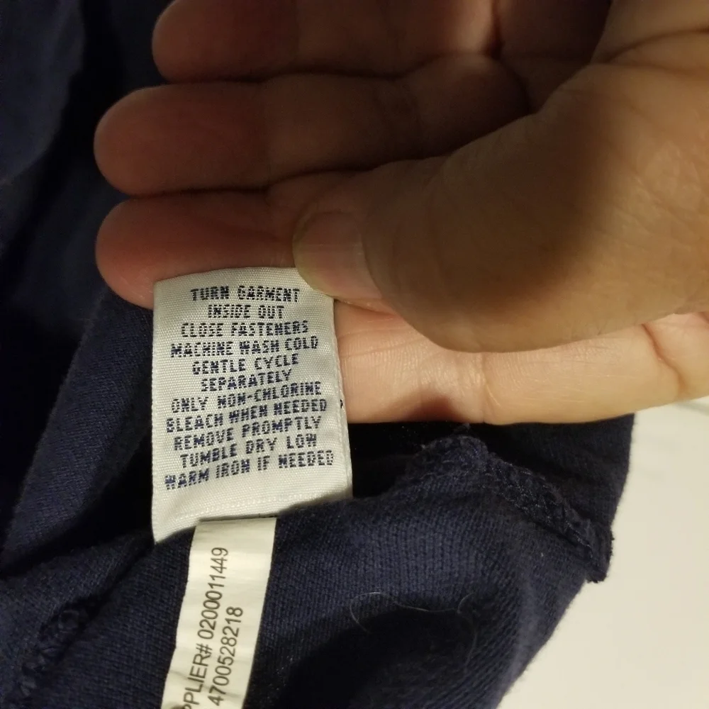 Ralph Lauren Polo Shirt Navy Blue and Red Trim M XL
